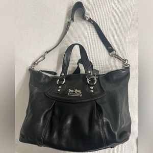 Black leather Coach purse- Medium size